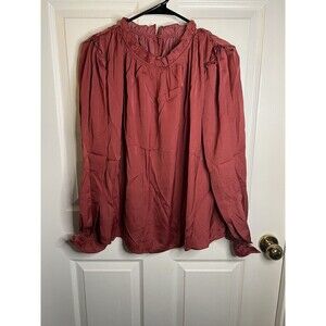 Women’s Red Long Sleeve Blouse Size Medium NWOT